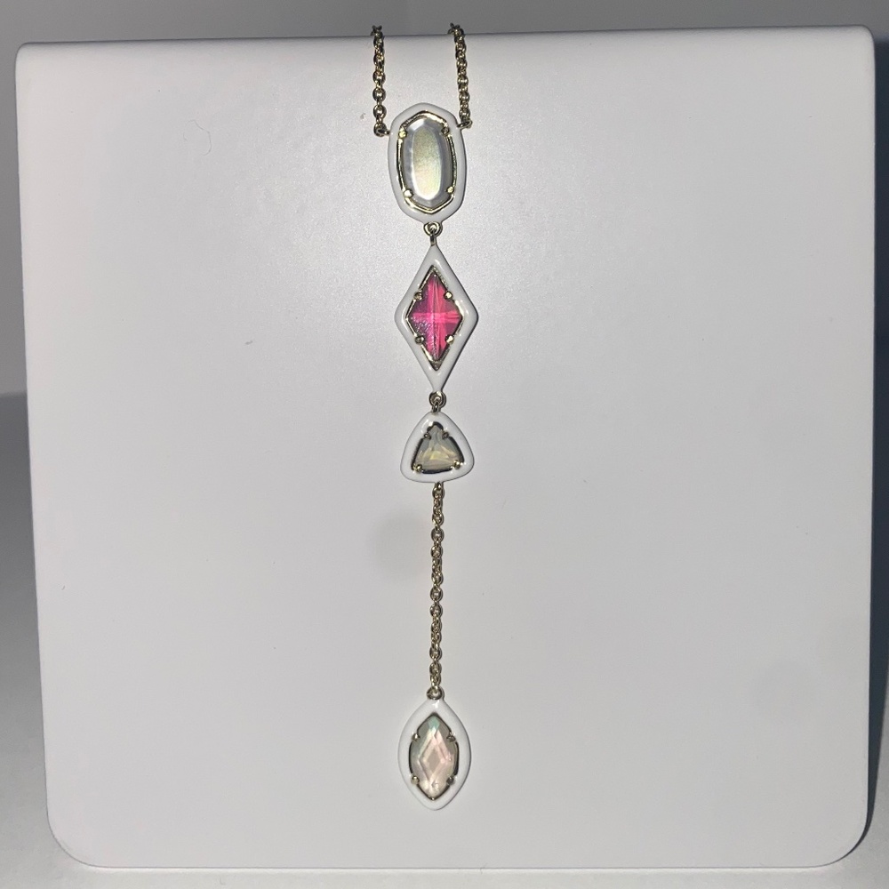 Kendra Scott Greta Y Necklace in Gold and White Mix